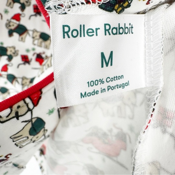 New Roller Rabbit Women's Elephant Holiday Christmas Pajama Top Only Size M - Picture 3 of 7